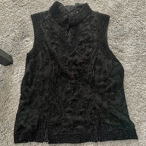 Beaded Black Top